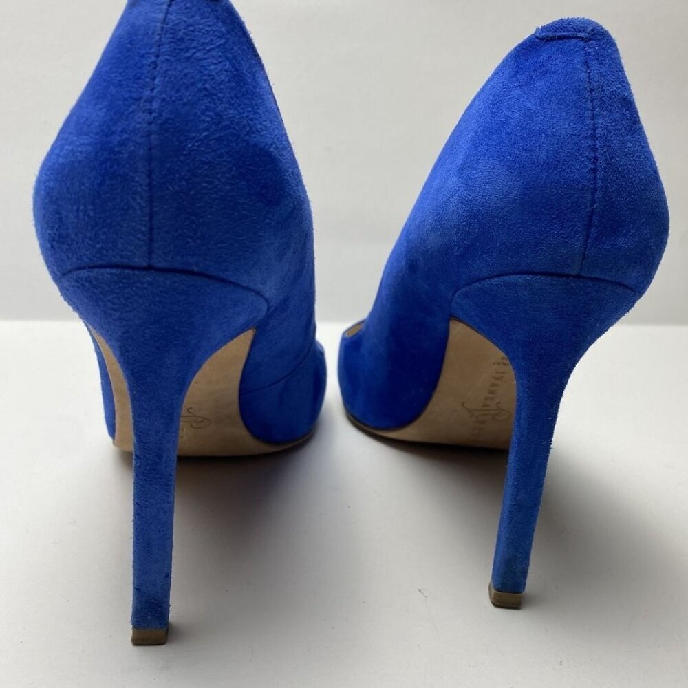 IVANKA TRUMP Royal Blue Suede Pointed Toe Pumps Size 8 - Picture 5 of 10